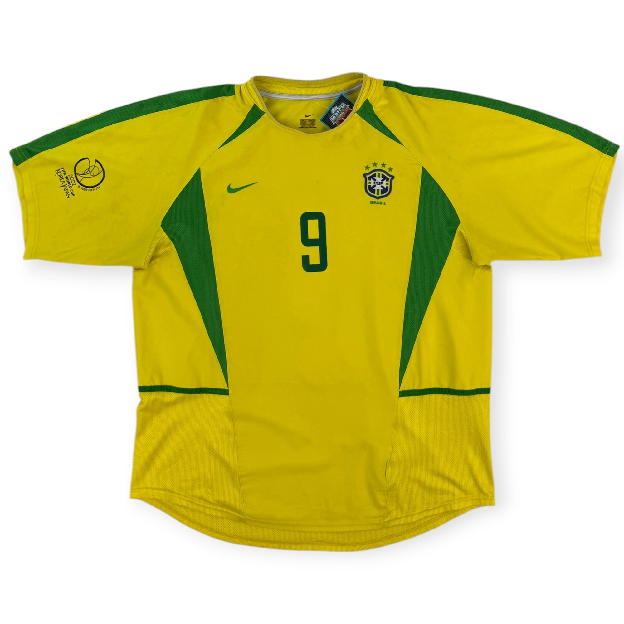 Brazil 2002 Home Shirt, Ronaldo 9 (XL)