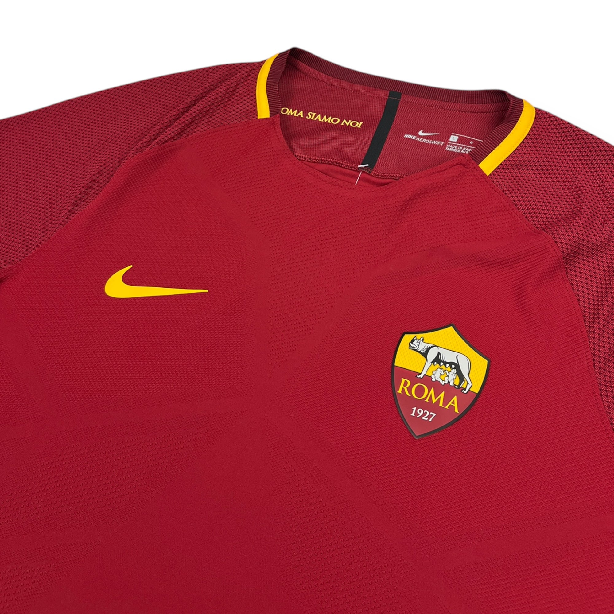 AS Roma 2017 Player Issue Home Shirt, L/S (L)