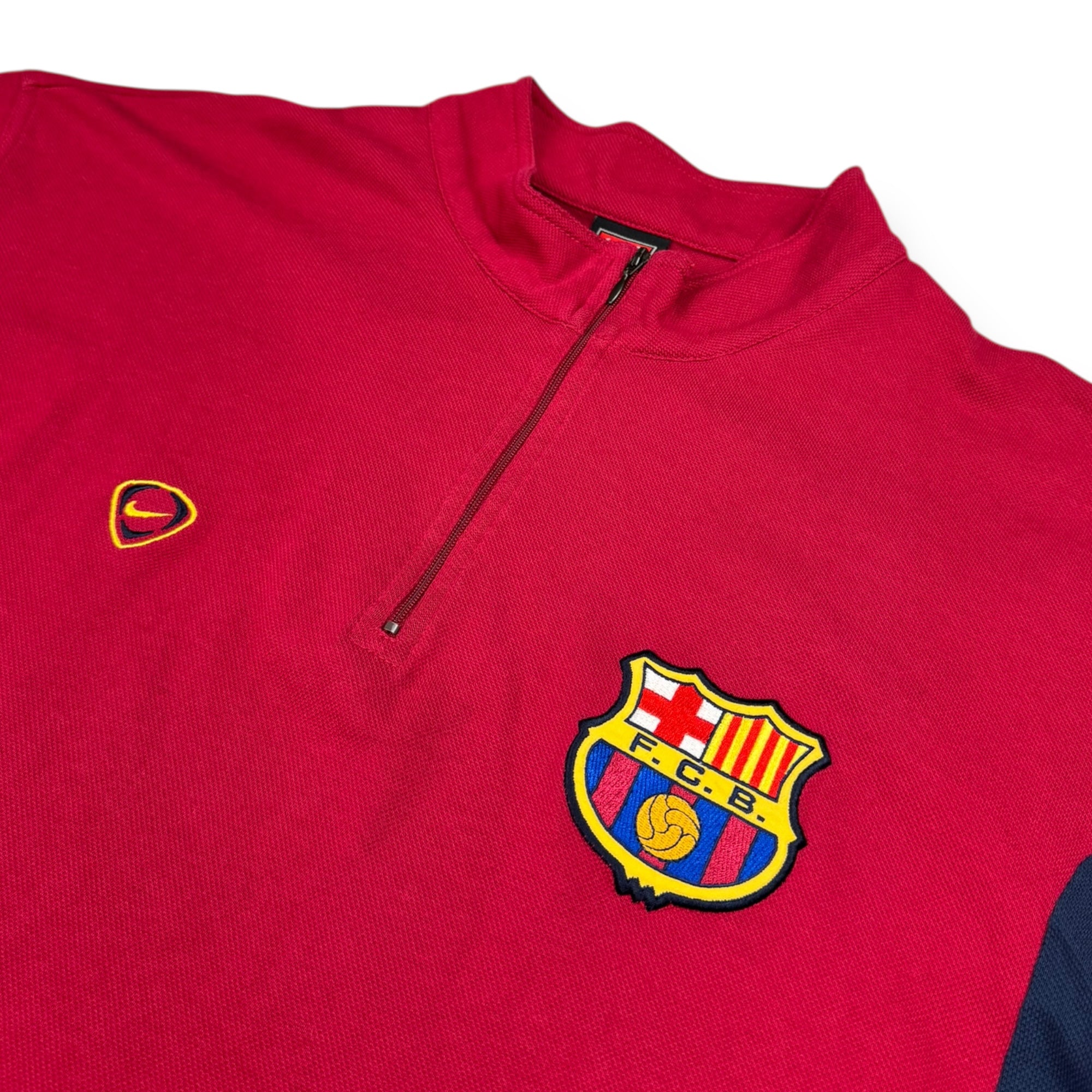 FC Barcelona 2002 1/4 Zip Polo Shirt (XL)