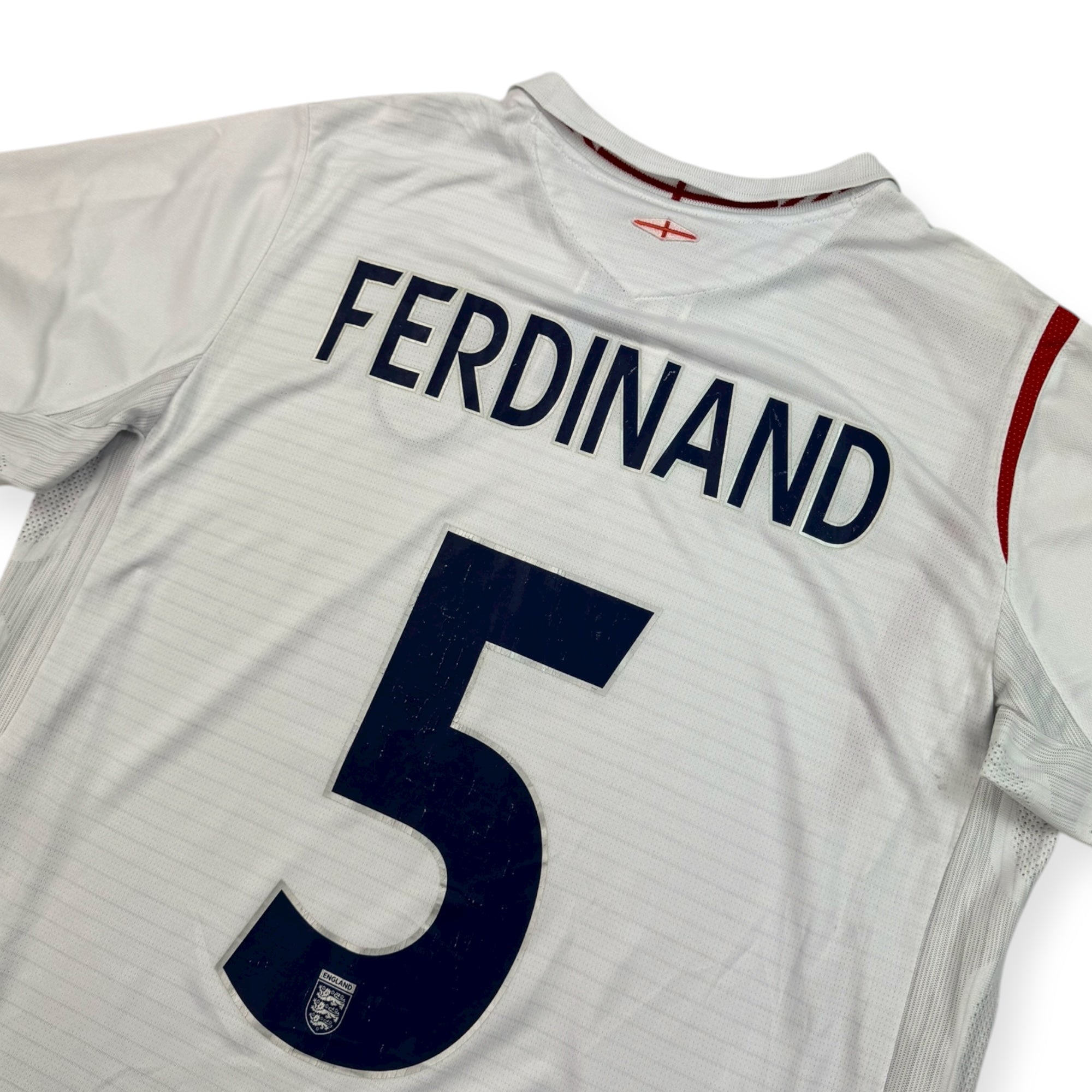England 2005 Home Shirt, Ferdinand 5 (L)