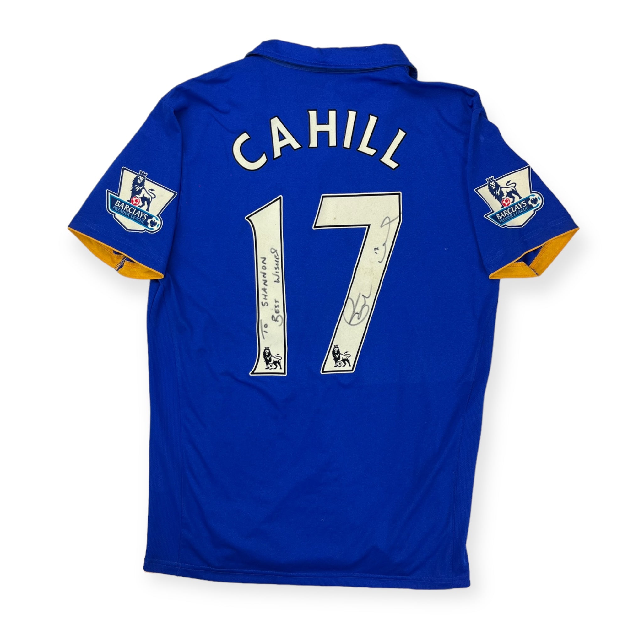 Match Worn Tim Cahill Everton 2011 Home Shirt